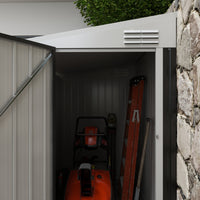 Outsunny 4' X 6' Metal Outdoor Storage Shed, Lean To Storage Shed, Garden Tool Storage House With Lockable Door And 2 Air Vents For Backyard, Patio, Lawn, Dark Gray Gray Steel