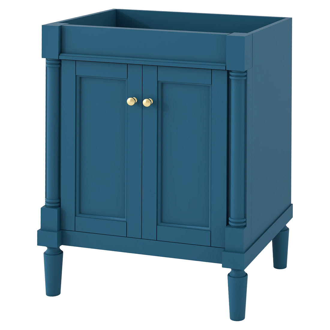 24'' Bathroom Vanity Without Sink, 2 Tier Modern Bathroom Storage Cabinet, Single Sink Bathroom Vanity, Large Storage Shelves Not Include Basin Sink Blue 2 1 Adjustable Hinges Bathroom Freestanding Modern Solid Wood Mdf Painted