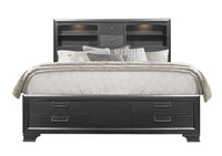 Civic Grey King Bed Gray Solid Wood Mdf