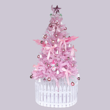 6Ft Christmas Tree Pink Pink Iron Plastic