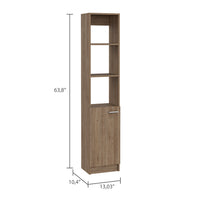 Malaga Linen Cabinet, Two Interior Shelves, Three External Shelves, Single Door Pine Beige 1 5 Bathroom Freestanding Modern Particle Board Particle Board