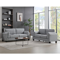 Oversized Modern 2 Piece Sofa Set Couch And Loveseat Set 2 3 Seater Sofa Set, Living Room Set, Loveseat & 3 Seater Couch For Bedroom, Gray Gray Primary Living Space Fabric 5 Seat