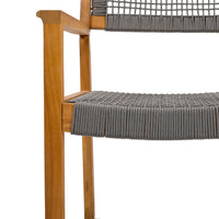 Braided Dining Chair Dark Grey Dark Grey,Teak Acacia Wood,Rope