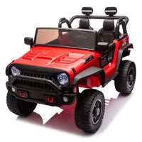 24V Two Seater Kids Ride On Truck Car W Parents Control,200W*2,Seat Width 20.28In,Four Wheel Suspension,Led Lights,Music,Mp3,Bluetooth,Two Independent Seat Belts,Suitable For Off Road For Kids Aged