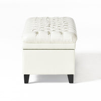 Juliana Storage Ottoman Ivory Pu