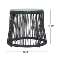 Southport Side Table Gray Woven Rope