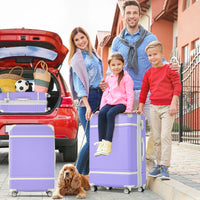 28 In Luggage 1 Piece With Tsa Lockexpandable Lightweight Suitcase Spinner Wheels, Vintage Luggage,Purple Change To Sku:N732P171623I Purple Abs