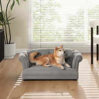 Kiki 36.5" Chesterfield Dog Sofa Bed, Medium, Uptown Gray Stain Resistant High Performance Polyester Gray Foam Polyester