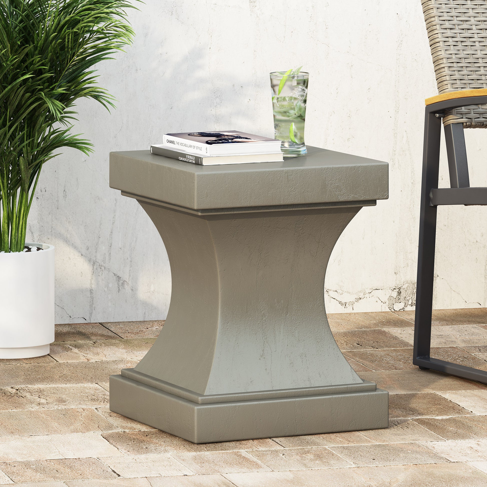 Athena Side Table Light Gray Magnesium Oxide