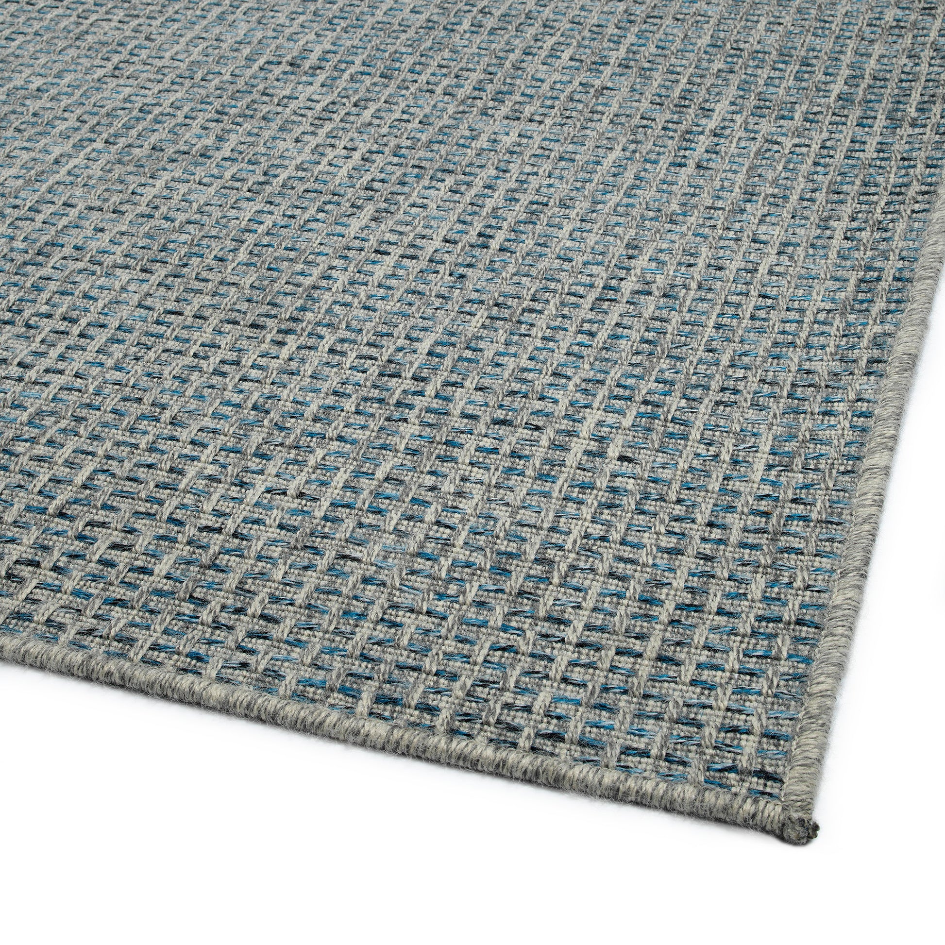 Modern, Transitional, Geometric, Southwestern, Textured High Low Cut & Loop 5'3" X 7'6" Rectangle Area Rug Blue Polypropylene