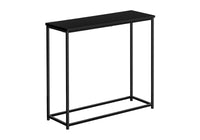 Accent Table, Console, Entryway, Narrow, Sofa, Living Room, Bedroom, Black Laminate, Black Metal, Contemporary, Modern Black Particle Board