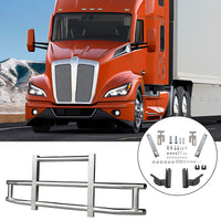 Stainless Steel Deer Guard Bumper For Kenworth T680 2022 With Brackets Chrome Stainless Steel