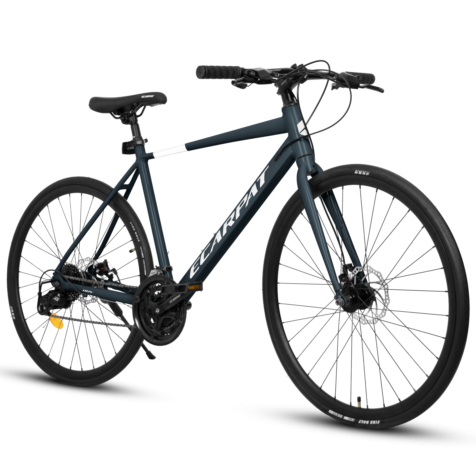 A28320 700C Ecarpat Road Bike, 24 Speed L Twoo Disc Brakes, Light Weight Aluminum Frame ,Racing Bike City Commuting Road Bicycle For Men Women Dark Blue Aluminium