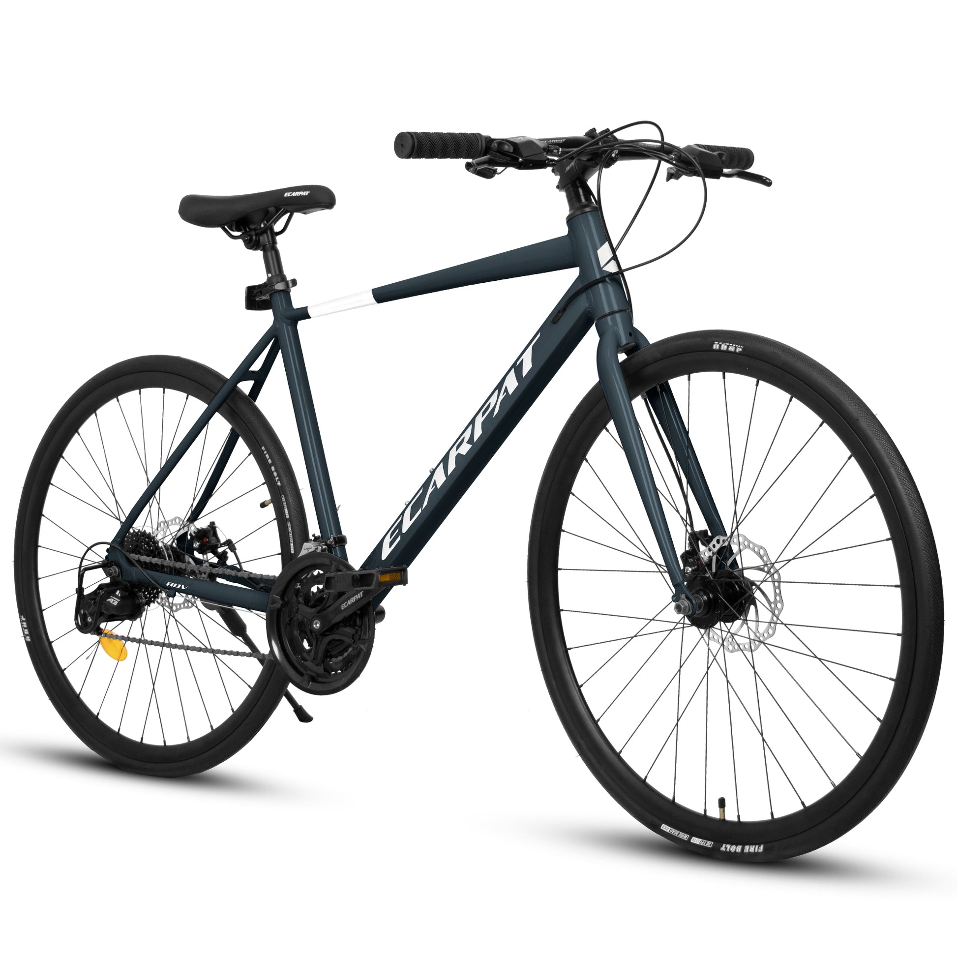A28320 700C Ecarpat Road Bike, 24 Speed L Twoo Disc Brakes, Light Weight Aluminum Frame ,Racing Bike City Commuting Road Bicycle For Men Women Dark Blue Aluminium
