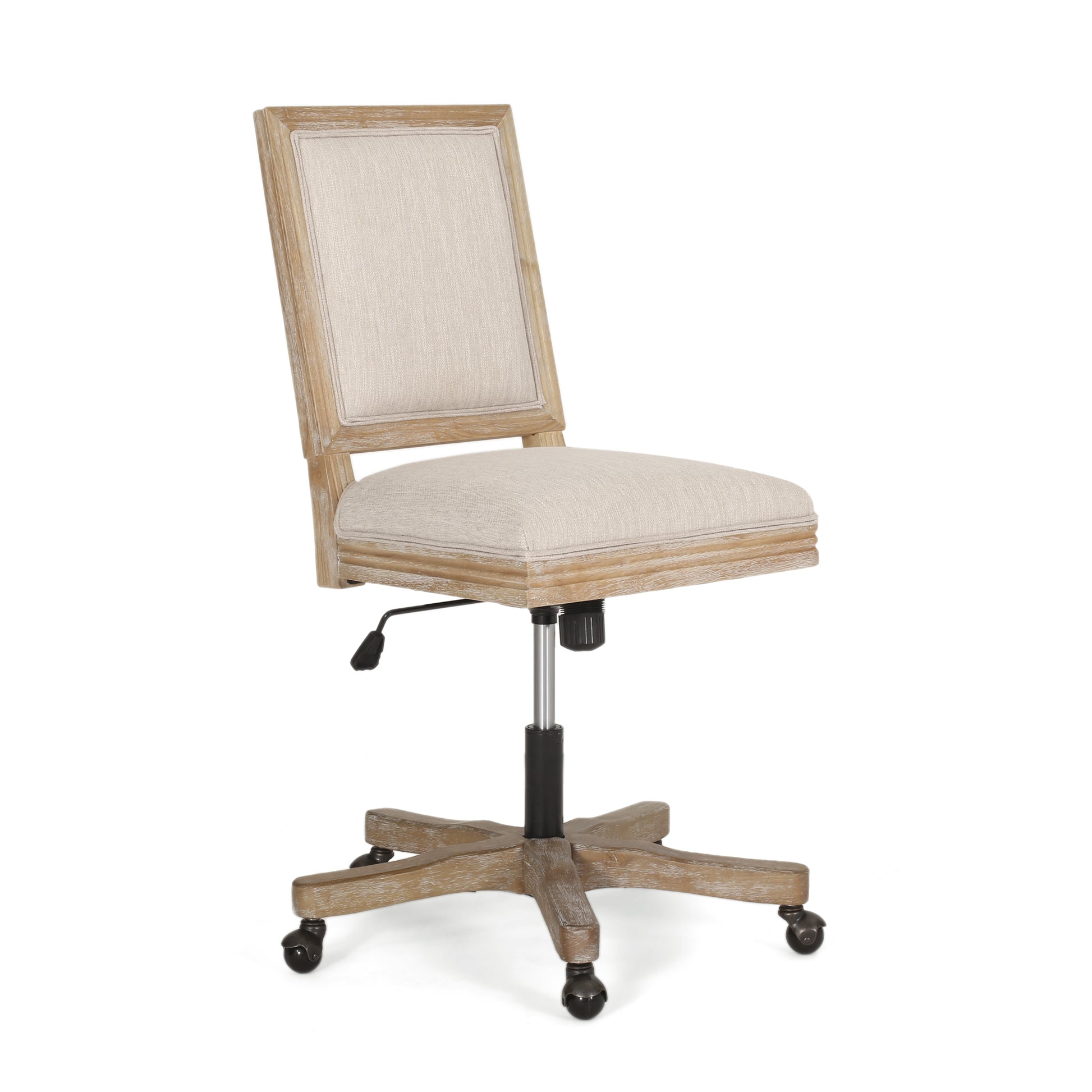 Swivel&Lift Office Chair Beige Natural Fabric