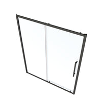 50" 54"W X 72"H Sliding Shower Door, Sliding Door, With 1 4" Tempered Glass And Matted Black Finish 5472 Matte Black Bathroom Aluminium Alloy