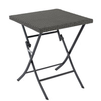Rattan Patio Bistro Set, 3 Piece Foldable Outdoor Patio Furniture Sets, With Folding Table And Two Chairs, For Garden, Backyard, Pool, Lawn, Porch, Balcony, All Weather Rattan Style Gray Pe Rattan Iron