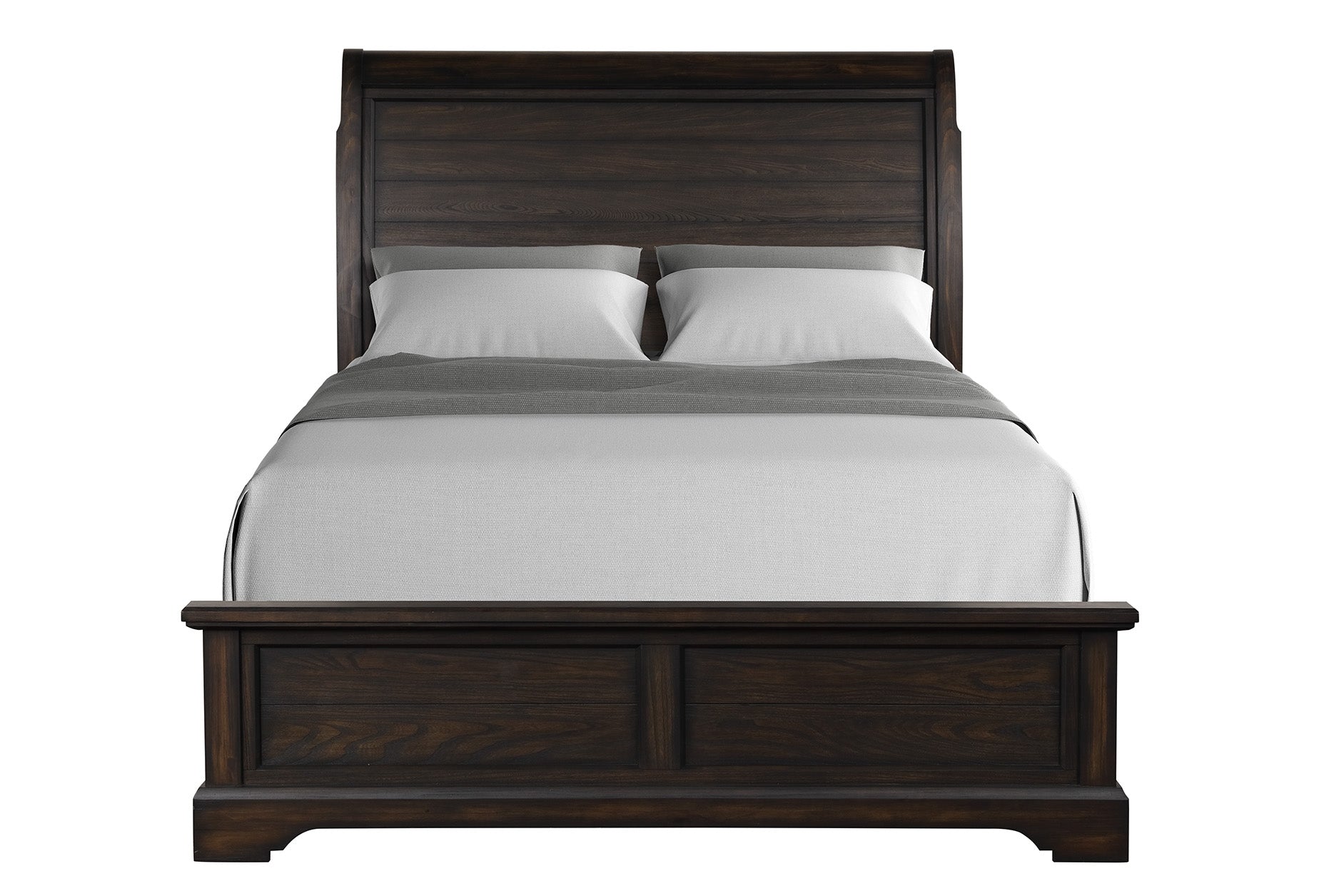 Queen Sleigh Bed Mahogany Solid Wood Mdf