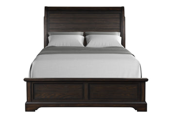 Queen Sleigh Bed Mahogany Solid Wood Mdf