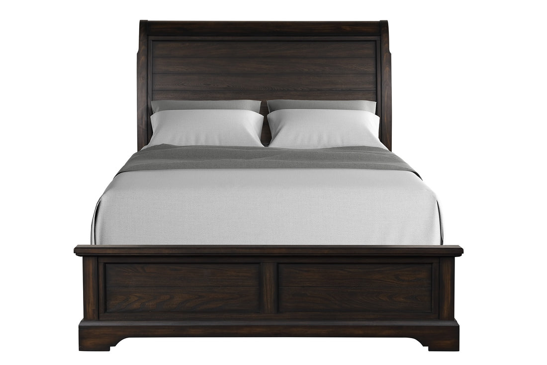 King Sleigh Bed Mahogany Solid Wood Mdf