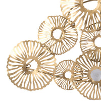 Contemporary Style Metal Wall Art With Coral Pattern Design, Gold Gold Metal