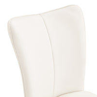 Table And Chair Set.67*35.4 Cream Style Mdf White Dining Table Set With 8 Cream Style Dining Chairs With A Vertical Line Design On Backrest.Adding A Warm And Gentle Atmosphere To Your Family. White