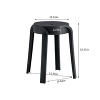 6 Pack Stackable Classroom Stools Plastic Stools Nesting Stools Colorful Round Stools Indoor Outdoor Flexible Seating Decorative Stools Chairs For Home Office School Classroom Black Black Plastic