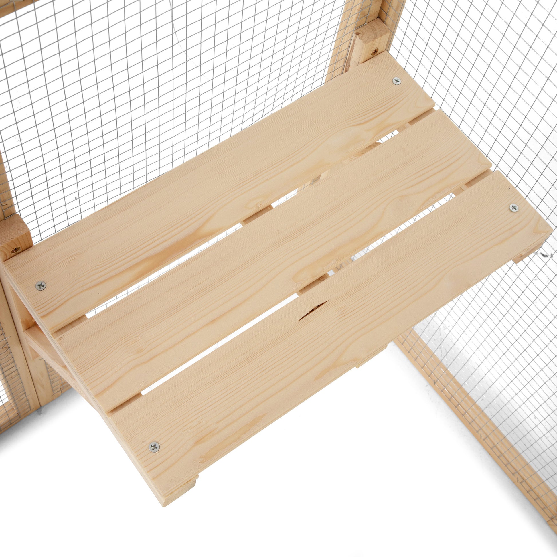 Wooden Cat Catio, Outdoor Cat Enclosure, Cat House With Platforms, Sunshine Board, Hammock, Door, Kitten Cage Condo, Burlywood Burly Wood Wood Metal