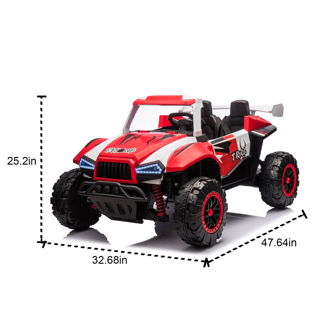 24V Two Seater Kids Ride On Electric Car W Parents Control,Seat Width 20.47In,2Wd,Four Wheel Suspension,The Police Car With A Megaphone,Power Display,Bluetooth,Mp3,Usb Tf,Music,Led Lights For Kids. White Red Polypropylene