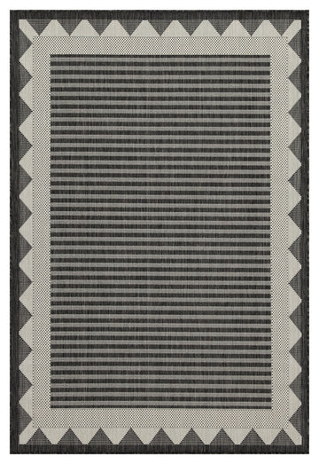 Sunshine Gc Har2014 Anthracite 5 Ft. 3 In. X 7 Ft. 3 In. Indoor Outdoor Area Rug Anthracite Polyester Polypropylene