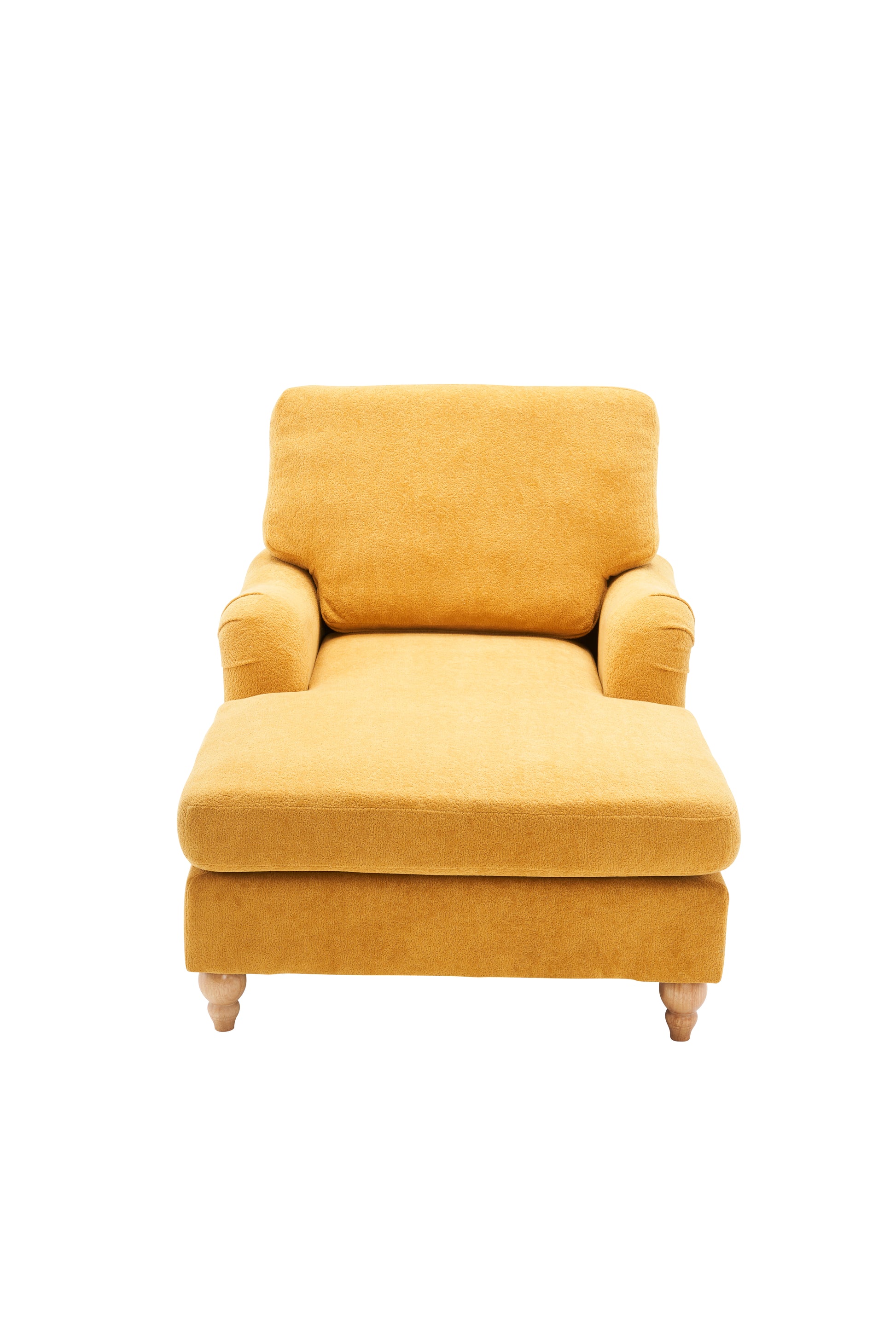 Modern Mid Century Indoor Oversized Chaise Lounger Comfort Sleeper Sofa With Soild Wood Legs Yellow Foam 1 Seat