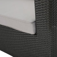Glaros Sofa Set With Canopy Grey Grey Silver Pe Rattan Iron