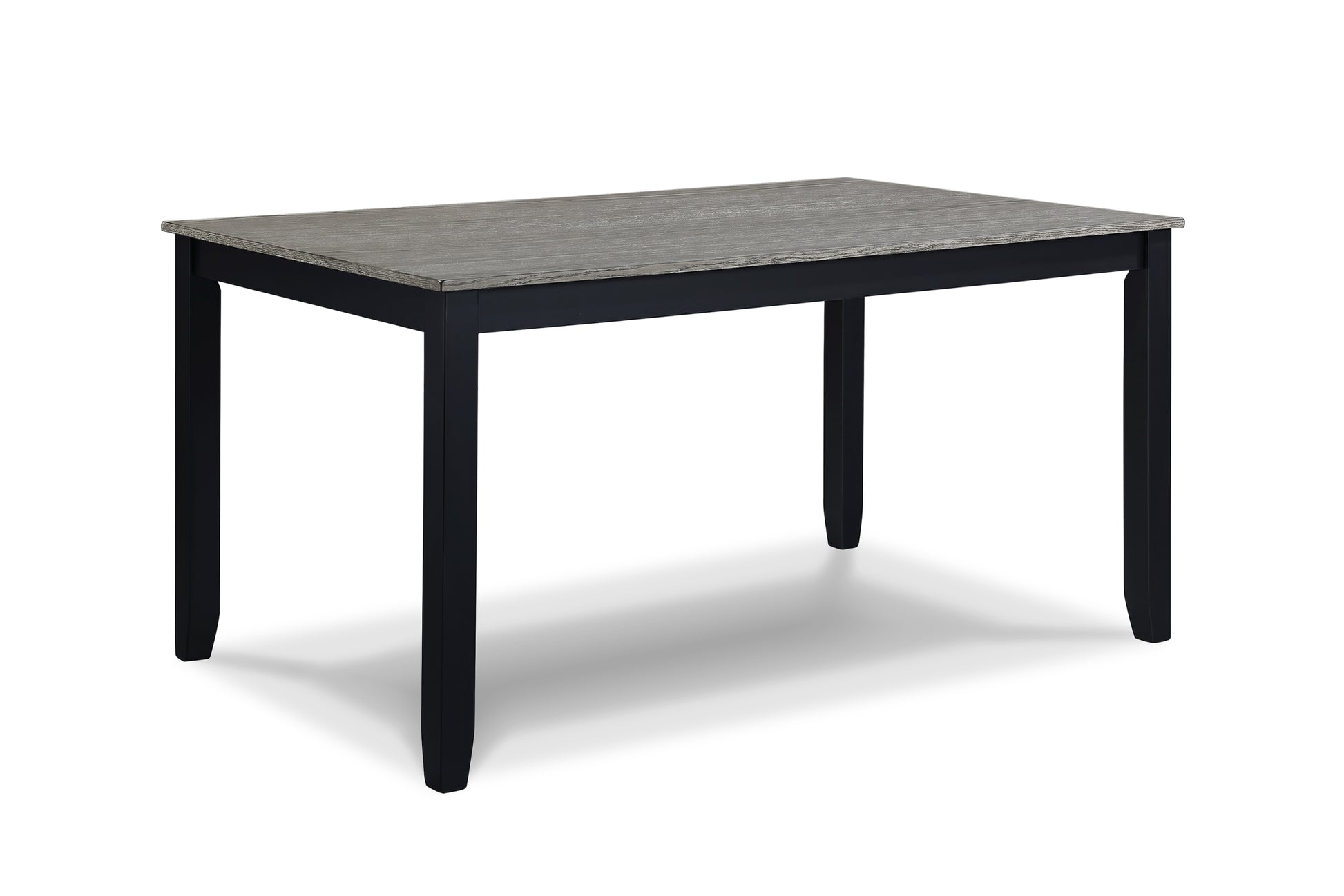 7 Pc Dinette Set Light Black Gray Rectangular Table Grey Upholstered Chairs Transitional Dining Room Wooden Dining Set Furniture Wood Wood Antique White Gray Seats 6 Wood Dining Room 60 Inches Fixed Table Transitional 4 Leg Rectangular Dining Table With