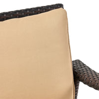 Honolulu 4Pc Pe Wicker Set Kd Brown Tan Pe Rattan Iron Waterproof Fabric