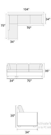 Modern 3Pc Sectional Sofa Set Reversible Chaise Sofa Ottoman Gray Linen Like Fabric Living Room Furniture Couch Grey Wood Primary Living Space Tufted Back Contemporary,Modern L Shaped Particle Board 5 Seat