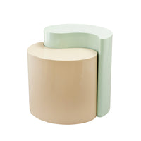 Ying Yang Modern & Contemporary Style 2Pc End Table Made With Iron Sheet Frame In Mint & Taupe Multi Primary Living Space Contemporary,Modern Coffee & End Tables Iron