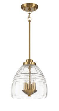 Ember Three Candle Lights Chain Pendant With Clear Glass Satin Brass Clear,Gold Ceiling Lights Brass,Glass