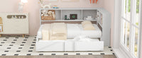 Metal Full Size Daybed With Trundle, Storage Cabinets And Usb Ports, White Full White Metal