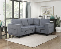 Modern Living Room Furniture Dark Gray Armless Chair With Storage Corduroy Fabric Upholstery 1Pc Modular Armless Chair Dark Gray Primary Living Space Contemporary,Modern Solid Wood