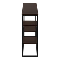 Accent Table, Console, Entryway, Narrow, Sofa, Living Room, Bedroom, Brown Laminate, Black Metal, Contemporary, Modern Espresso Metal