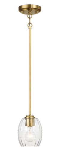 Vista Single Pendant Chain Hanging Light With Clear Glass Satin Brass Clear,Gold Ceiling Lights Brass,Glass,Metal