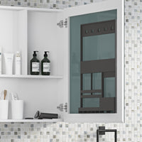 48'' W X 30'' H Surface Frameless Mirror Medicine Cabinet, Beveled Mirror Edges Bathroom Medicine Cabinet White Engineered Wood