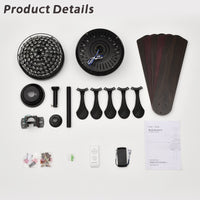 Modern Design Living Room 52 Inch Decorative Crystal Chandelier Ceiling Fan With Light Matt Black American Design,American Traditional,Antique,Classic Plywood Iron