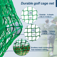 10X10X10Ft Golf Practice Net Cage W Metal Frame Hitting Net Kit Indoor Outdoor Balls Sports Black Metal