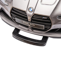 Bmw M4 12V Kids Ride On Painting Toy Car 2.4G W Parents Remote Control,Three Speed Adjustable,Power Display, Usb,Mp3 ,Bluetooth,Led Light,Story,A Handle With Wheels And A Pull, Easy To Carry Silver Polypropylene