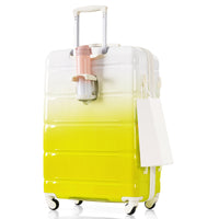 Luggage Set Of 3, 20 Inch With Usb Port, Airline Certified Carry On Luggage With Cup Holder, Abs Pc Hard Shell Luggage With Spinner Wheels, Lemon Yellow, Products In Stock Mid May Yellow Abs Pc