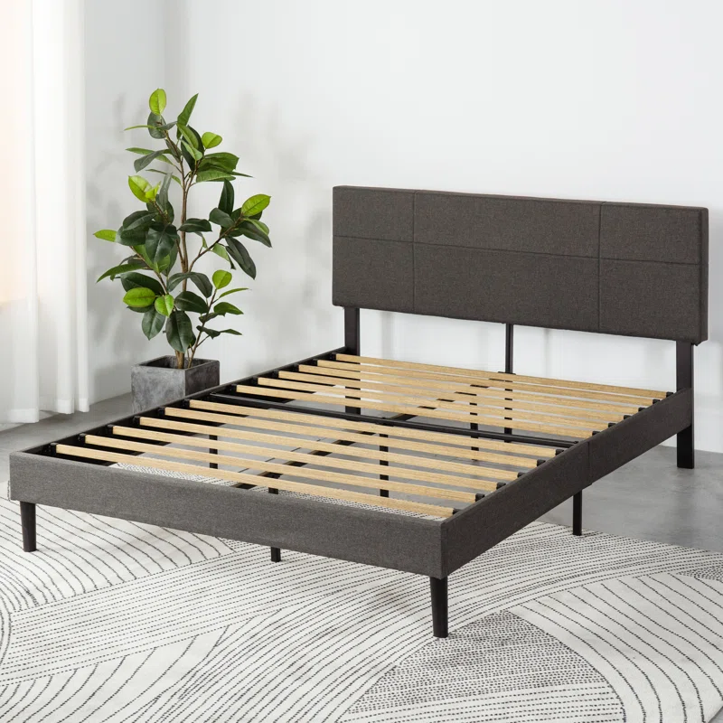 Denna Uph Std Bed Dark Grey Full Gray Upholstered