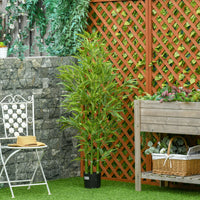 Homcom 5Ft Artificial Bamboo Tree, Faux Decorative Plant In Nursery Pot For Indoor Or Outdoor D Cor Green Plastic