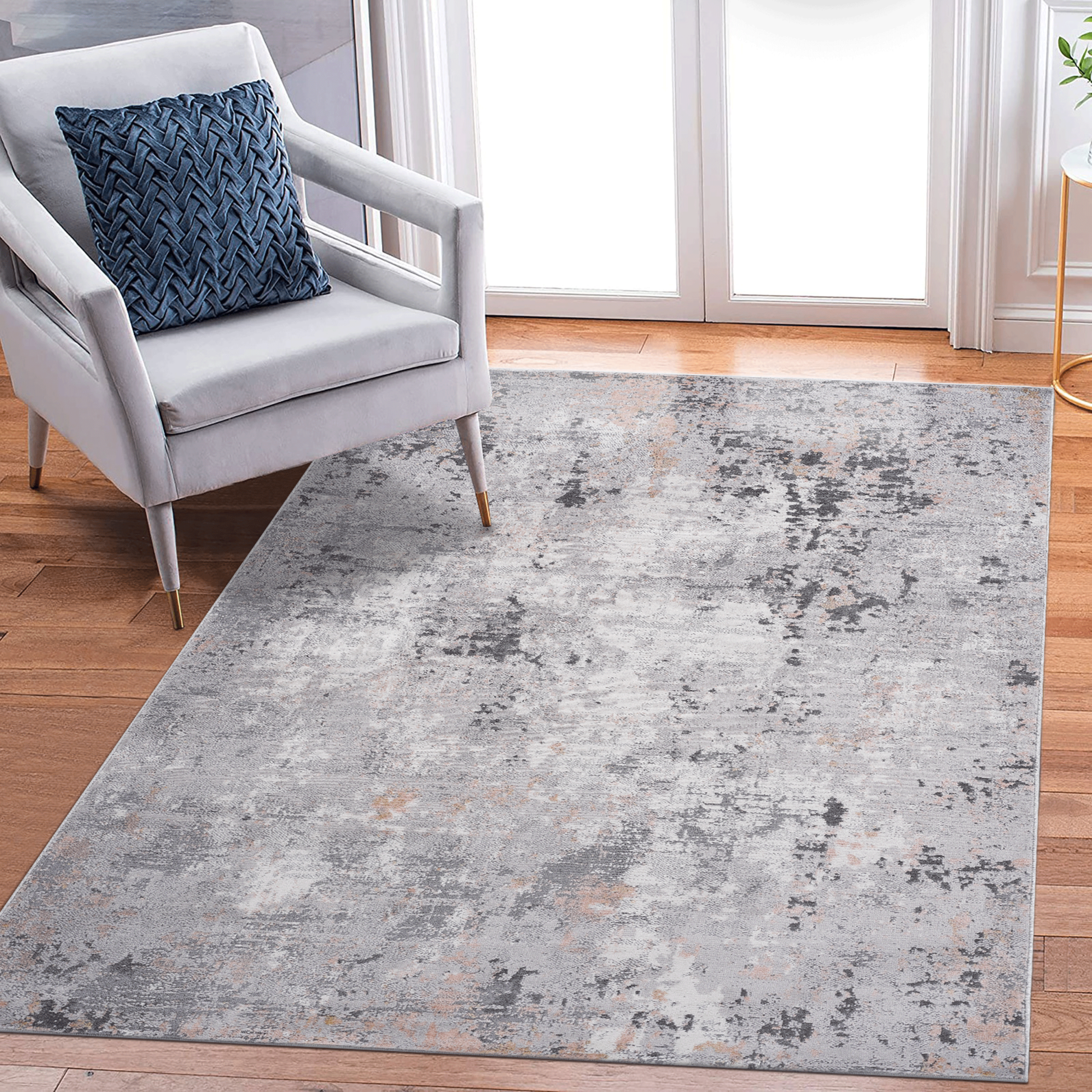 6X9 Grey Multi Abstract Non Shedding Living Room Bedroom Dining Home Office Stylish And Stain Resistant Area Rug Grey Multi Polyester