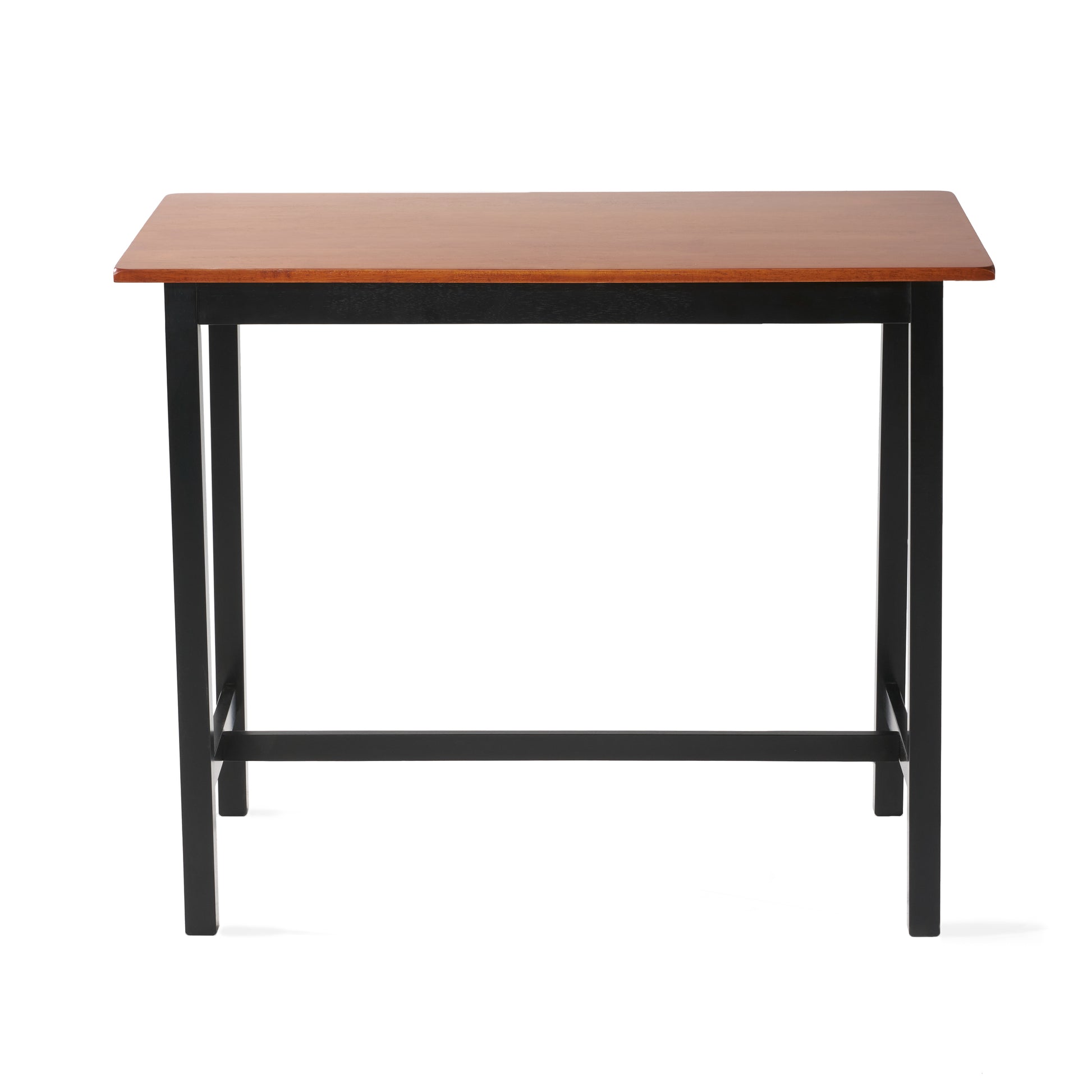 Pomeroy S 4 Caf Table Bench Set Walnut Black Rubber Wood